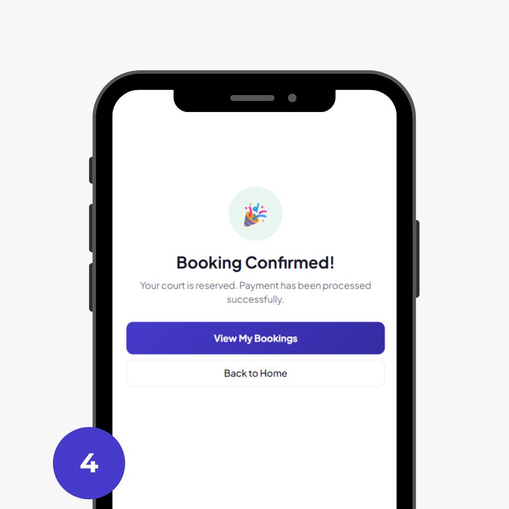 You're All Set! Get confirmation instantly and get ready to play!